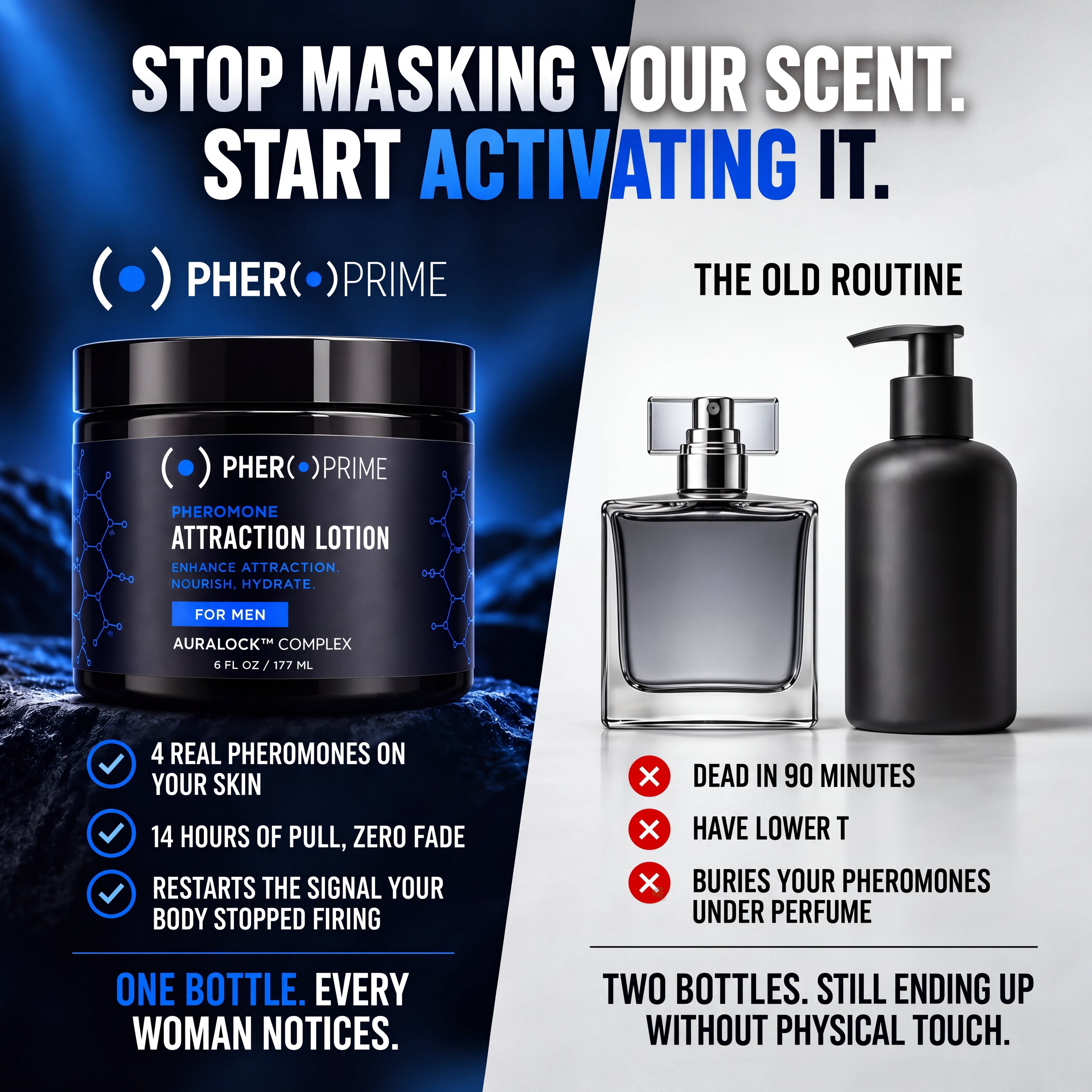 PheroPrime Attraction Lotion - Finally make women want you.