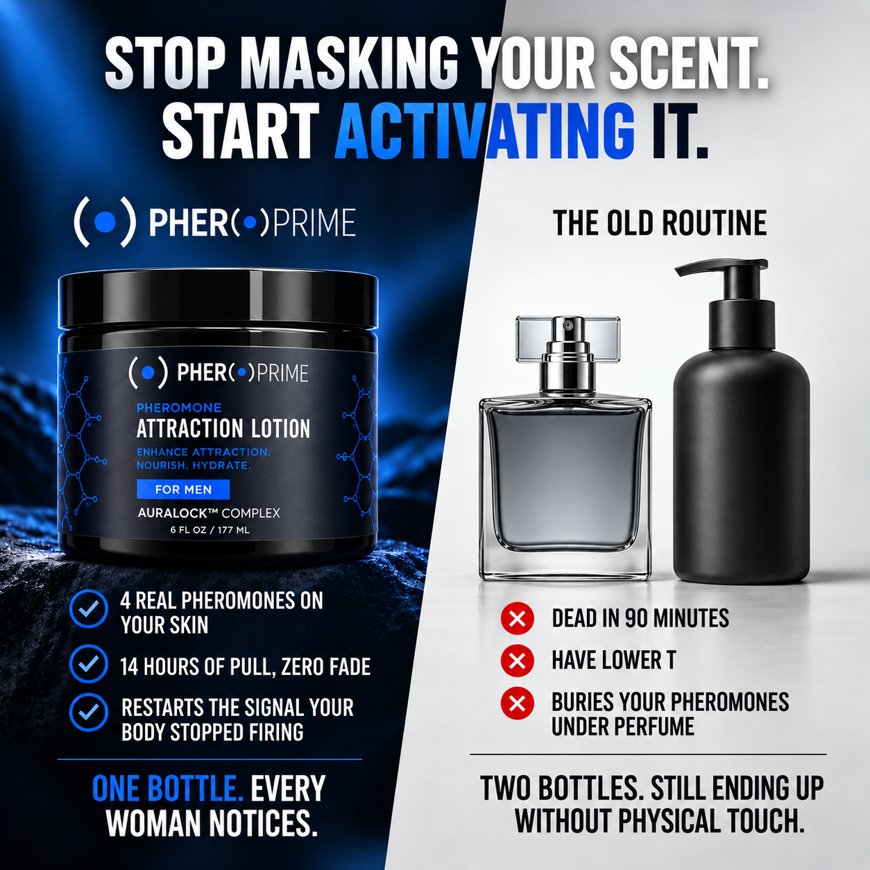 PheroPrime Attraction Lotion - Finally make her want you.